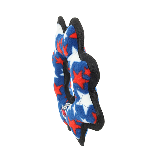 Tuffy Medium Gear Ring Blue Star Dog Toy