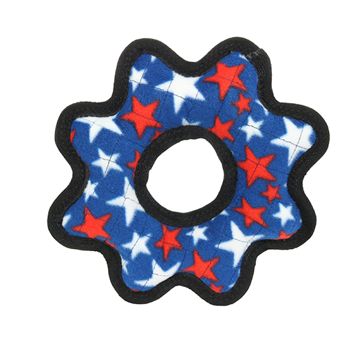 Tuffy Medium Gear Ring Blue Star Dog Toy