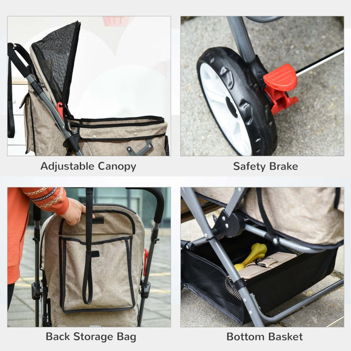Furr Baby Gifts Pet Foldable Travel Carriage Stroller with Reversible Handle