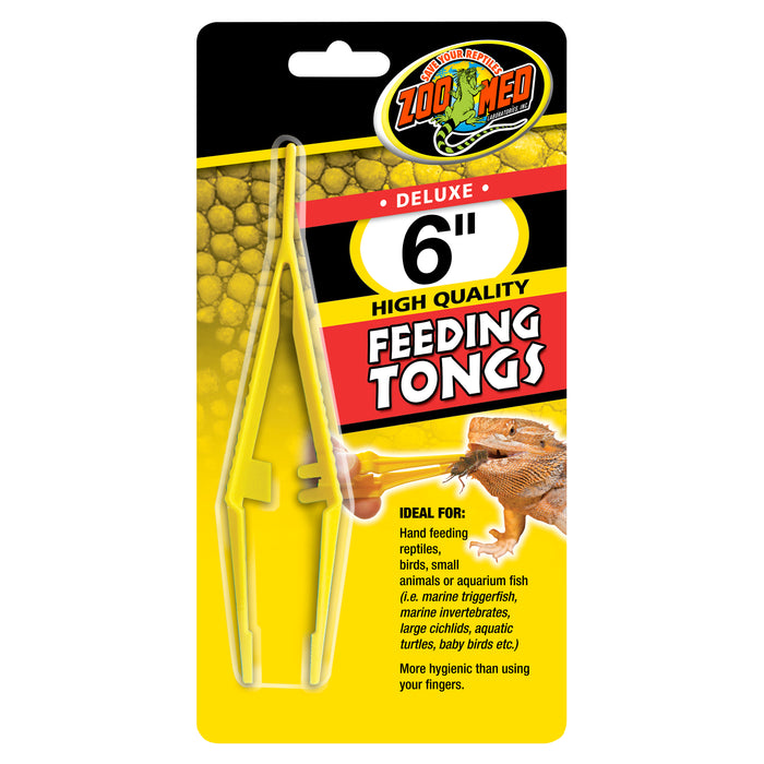 Zoo Med Deluxe High Quality Feeding Tongs Yellow 6 in