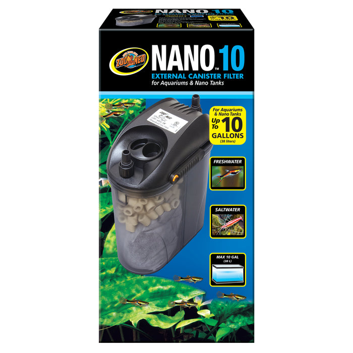 Zoo Med NANO 10 External Canister Filter Black