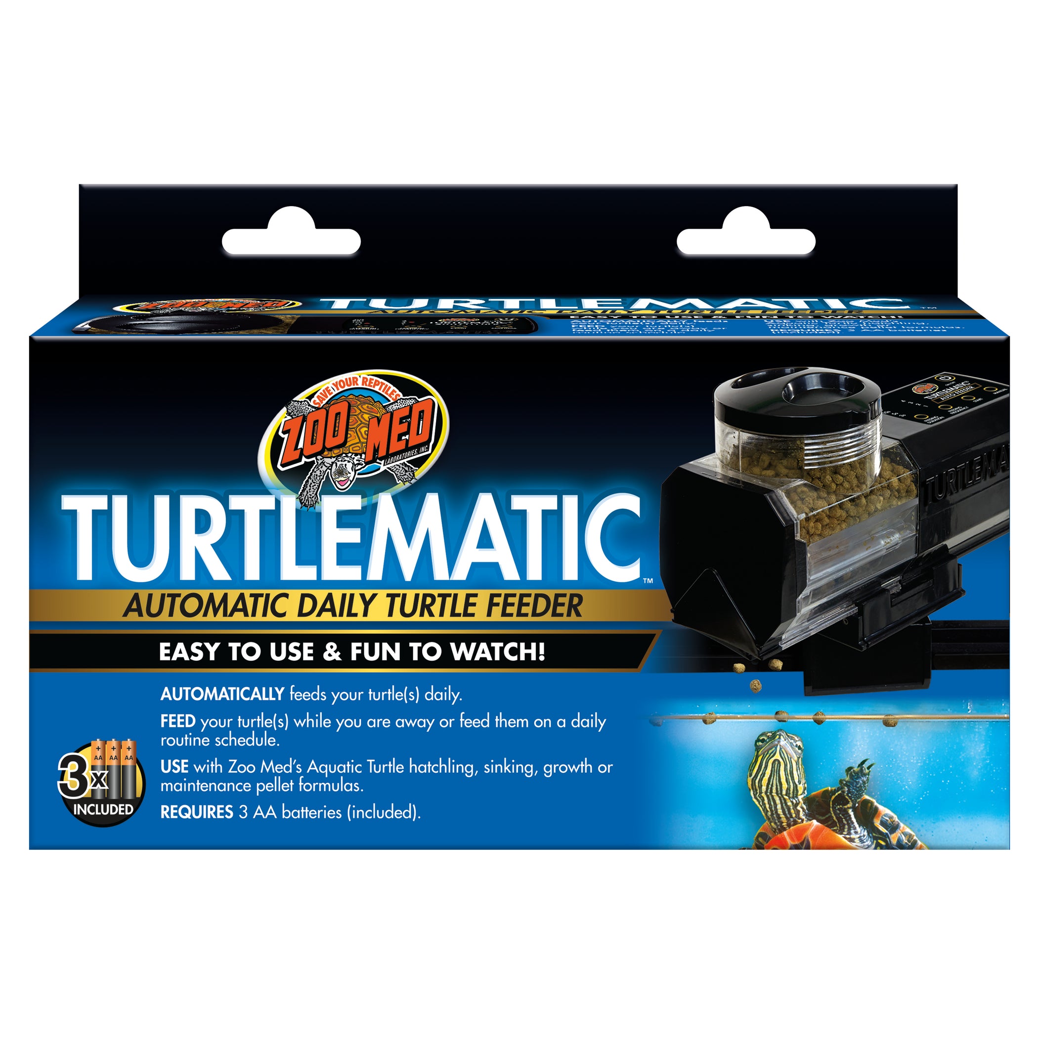 Zoo Med Turtlematic Automatic Daily Turtle Feeder Black — AnimalWiz.com