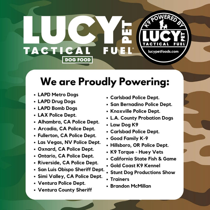 Lucy Pet Products Tactical Fuel Dry Dog Food Chicken, Brown Rice & Oatmeal 30lbs