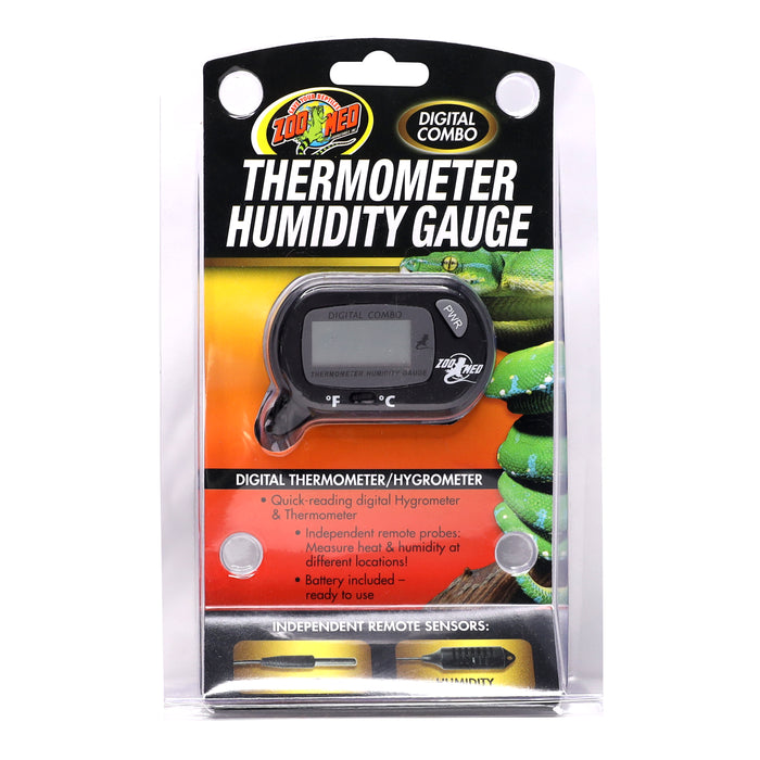 Zoo Med Digital Combo Thermometer Humidity Gauge Black
