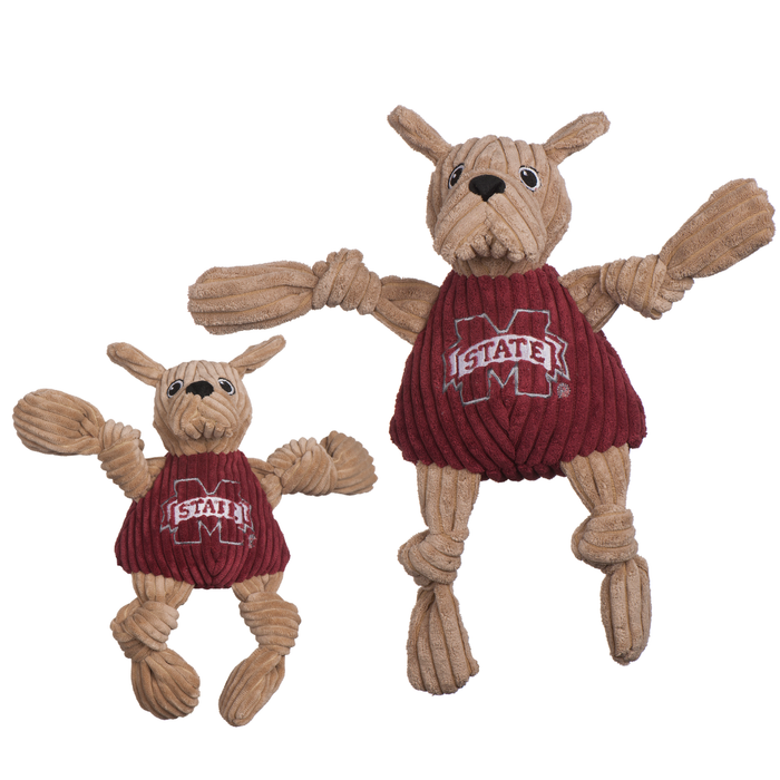 HuggleHounds NCAA Mississippi State University, Bully the Bulldog Knottie® Plush Dog Toy