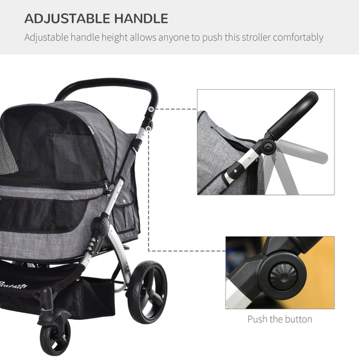 Furr Baby Gifts Travel Pet Stroller with Adjustable Handlebar