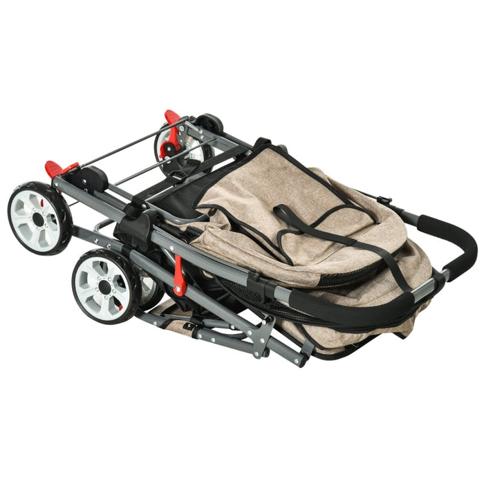 Furr Baby Gifts Pet Foldable Travel Carriage Stroller with Reversible Handle