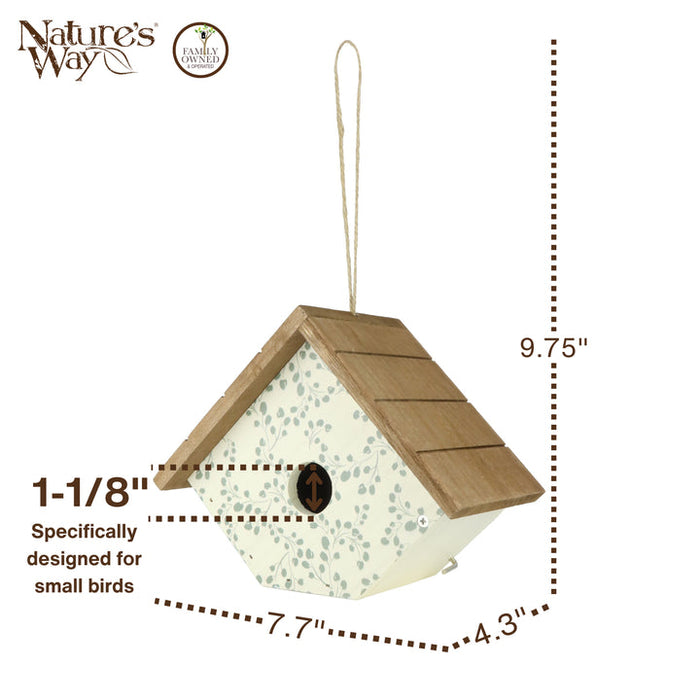 Nature's Way Bird Products Ivy Perch Decorative Wren House, White