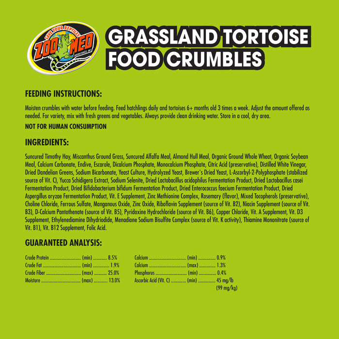 Zoo Med Grassland Tortoise Food Crumbles 8oz
