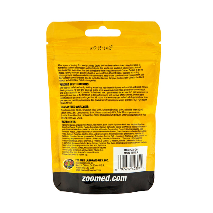 Zoo Med Crested Gecko Food Premium Blended Watermelon Dry Food 2 oz