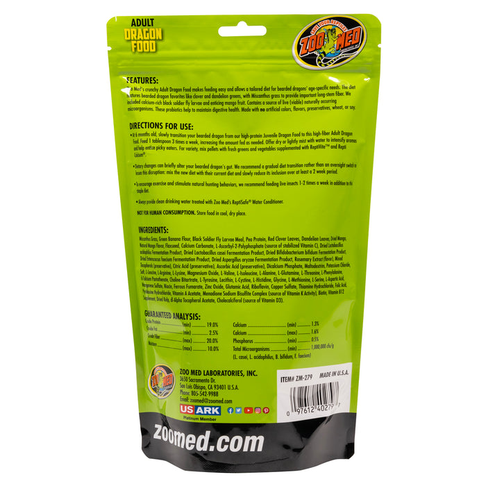 Zoo Med Adult High Fiber Dragon Food 10oz