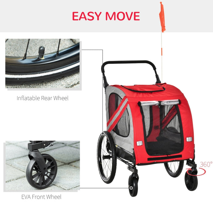 Furr Baby Gifts 2-In-1 Pet Bike Trailer Stroller