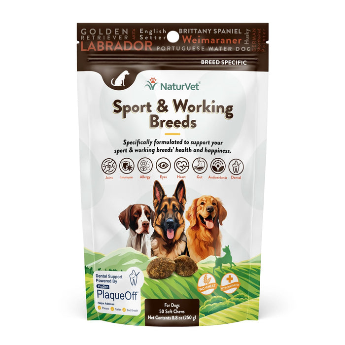 NaturVet Breed-Specific Sport/Working Breed Supplement Soft Chew 50ct