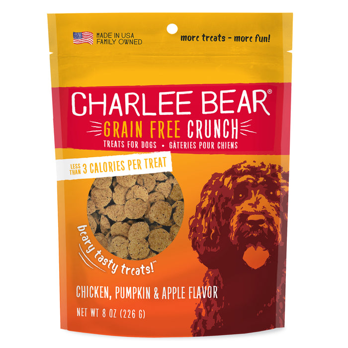 Charlee Bear Grain Free Crunch Dog Treats Chicken, Pumpkin, & Apple 8oz - Image 2