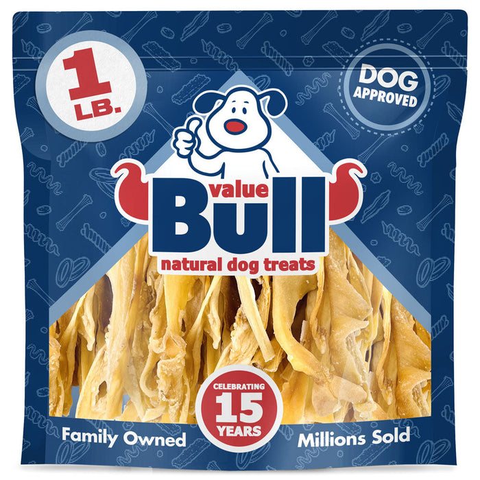 Value Pet Supplies ValueBull Cheek Slices, Premium Lamb Dog Chews, Varied Shapes - 1 lb