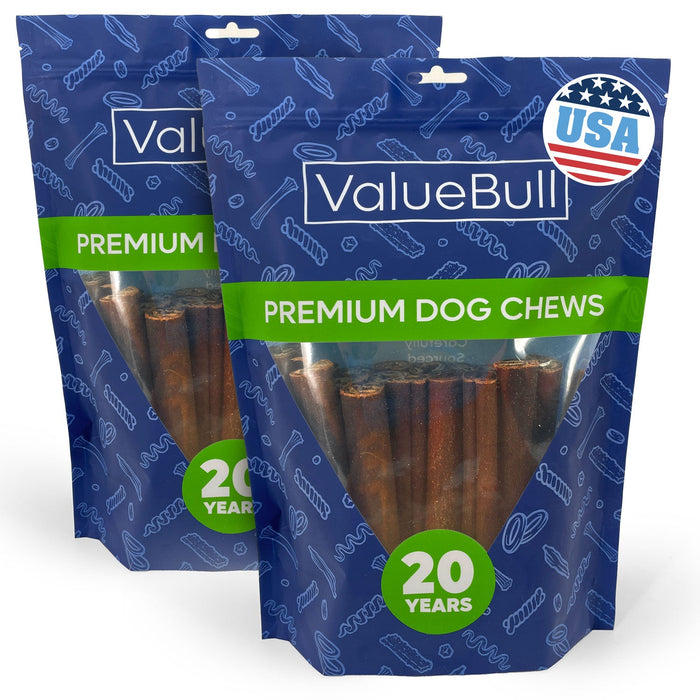 Value Pet Supplies ValueBull USA Collagen Sticks for Dogs, 6 Inch Thick Chews, Natural Long-Lasting Dog Treats, 50 Count