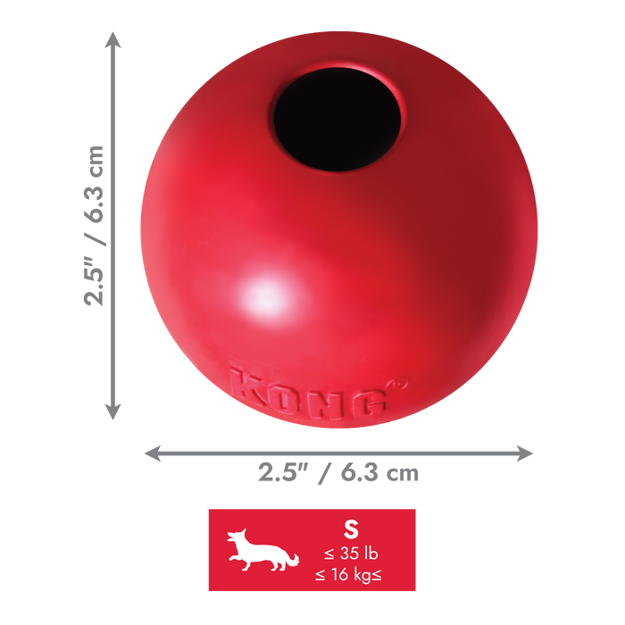 KONG Ball with Hole Dog Toy Red SM - 1 - Image 11