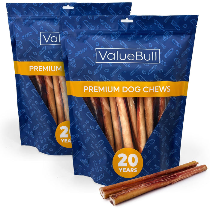 Value Pet Supplies ValueBull Bully Sticks for Large Dogs, Jumbo 12 Inch, 50 Count