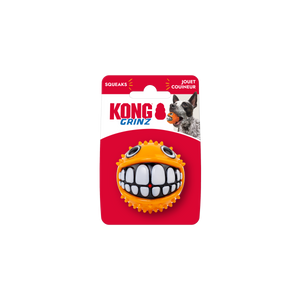 KONG Grinz Puffer Fish Dog Toy Orange SM - Image 2