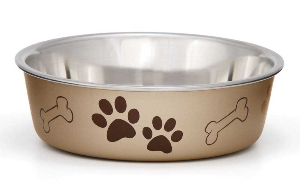 Loving Pets Metallic Dog Bowl Champagne SM