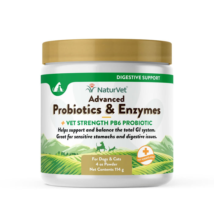 NaturVet Advanced Probiotic & Enzymes Powder 4oz
