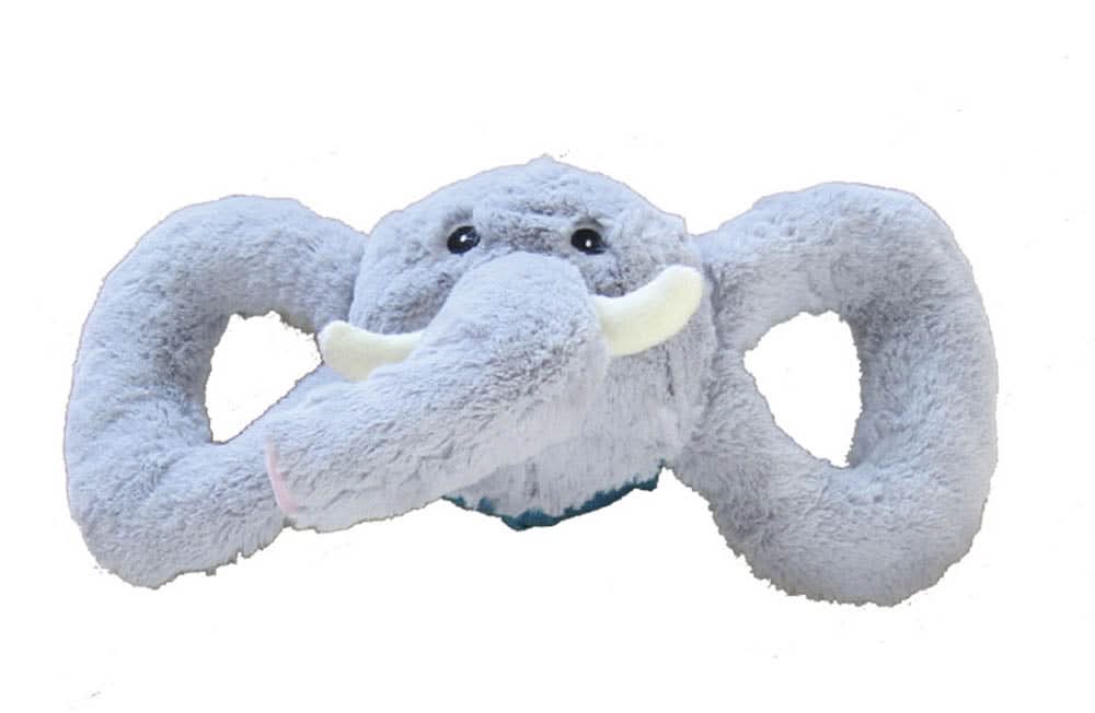 Jolly Pet Tug-a-Mals Elephant Dog Toy Grey MD 4in
