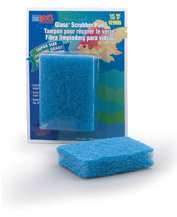 Lee's Aquarium & Pet Products Scrubber Pad for Glass Aquariums Blue 3 in x 4 in Super-Size