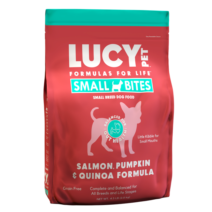 Lucy Pet Products Grain-Free Small Bites Small Breed Dry Dog Food Salmon, Pumpkin & Quinoa 4.5lbs