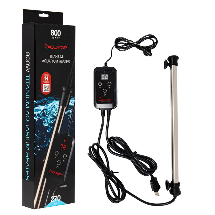 Aquatop Submersible Titanium Aquarium Heater & External Thermostat 800 watt