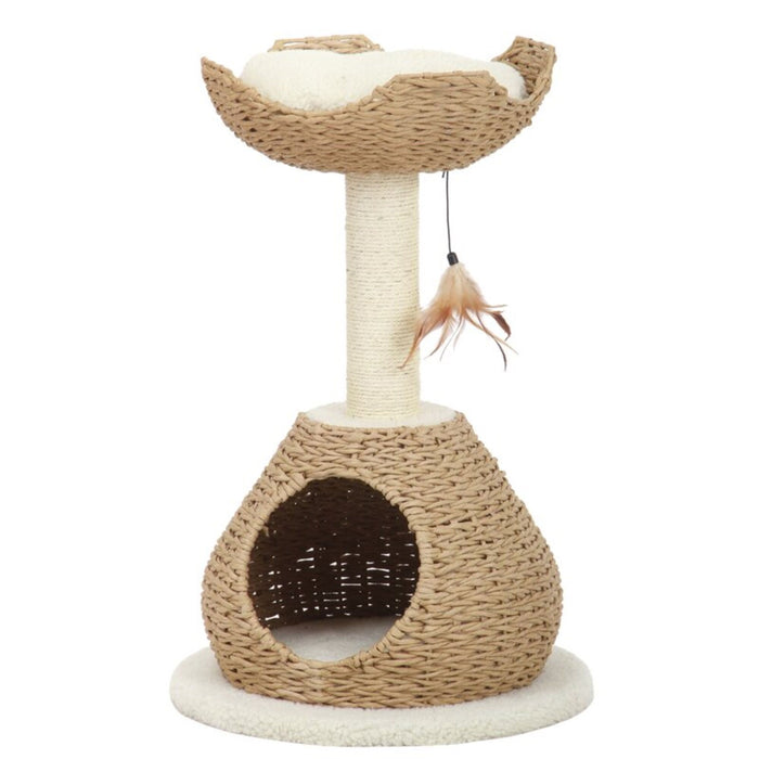 PetPals Walk Up 2-Level Cat Tree Beige & Cream 29.5in
