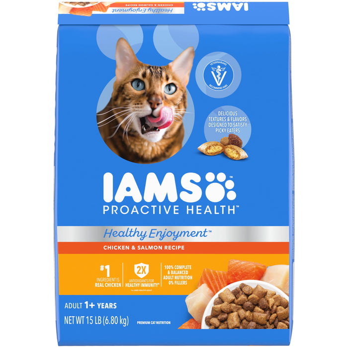 IAMS ProActive Health Healthy Enjoyment Dry Cat Food Chicken & Salmon 15lb
