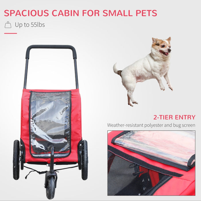 Furr Baby Gifts 3 Wheel Pet 2-in-1 Jogging Stroller Bike Trailer