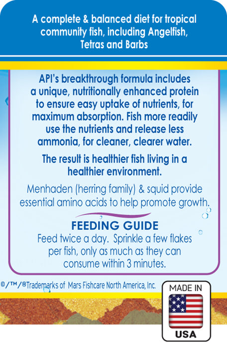 API Tropical Premium Flakes Fish Food 5.7 oz