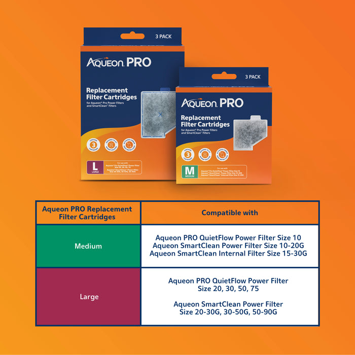 Aqueon Pro Replacement Filter Cartridges LG 3pk