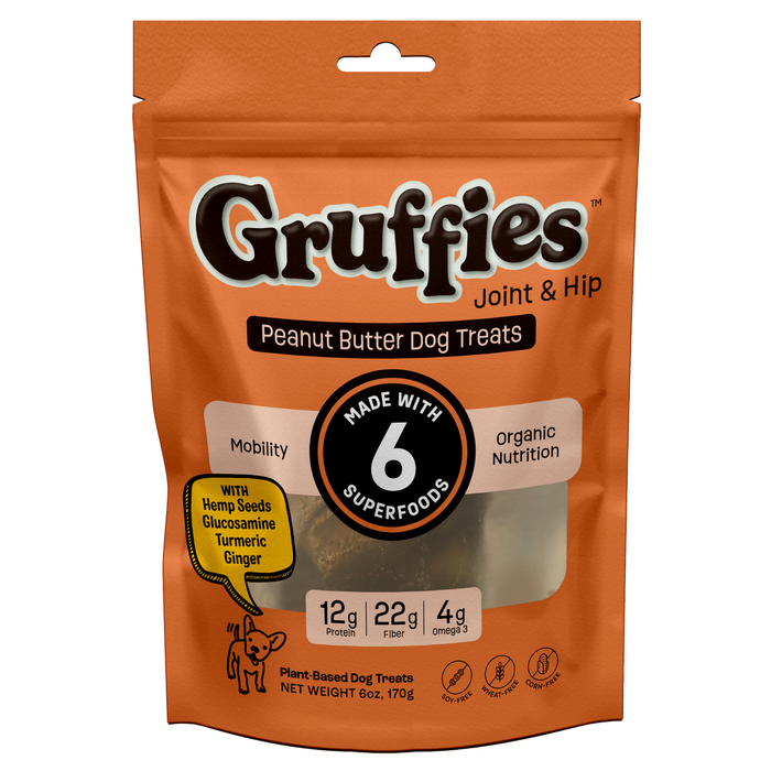 Green Gruff Gruffies Joint & Hip Dog Treats Peanut Butter 6oz