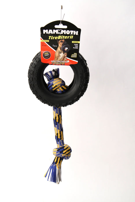 Mammoth Pet Products Tirebiter II With Rope Dog Toy 7 inch