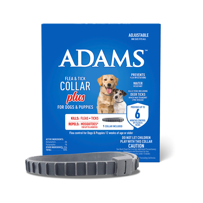 ADAMS Flea & Tick Collar Plus for Dogs and Puppies, 1 pack
