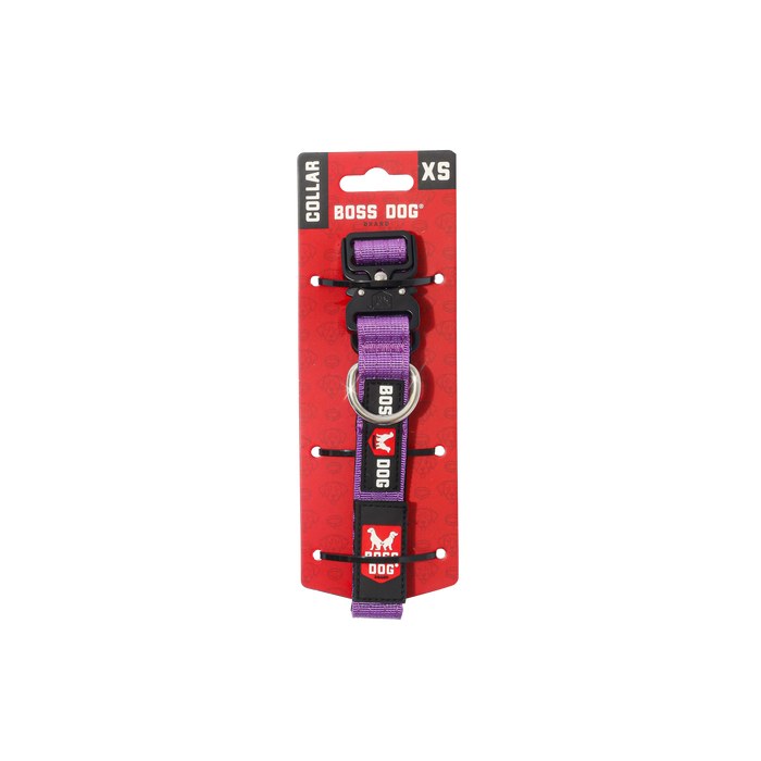Boss Dog Tactical Adjustable Dog Collar Purple XS 11-14in