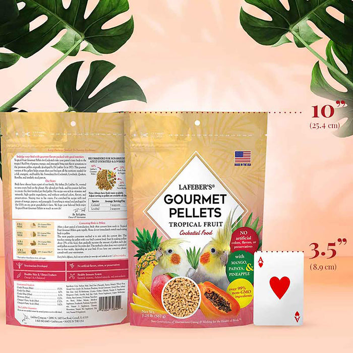 Lafeber Company Tropical Fruit Gourmet Pellets Cockatiel Bird Food 1.25lb