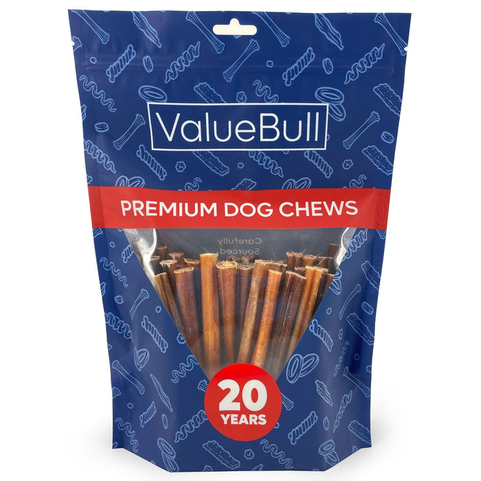 Value Pet Supplies ValueBull Bully Sticks for Small Dogs, Thin 6 Inch, 50 Count