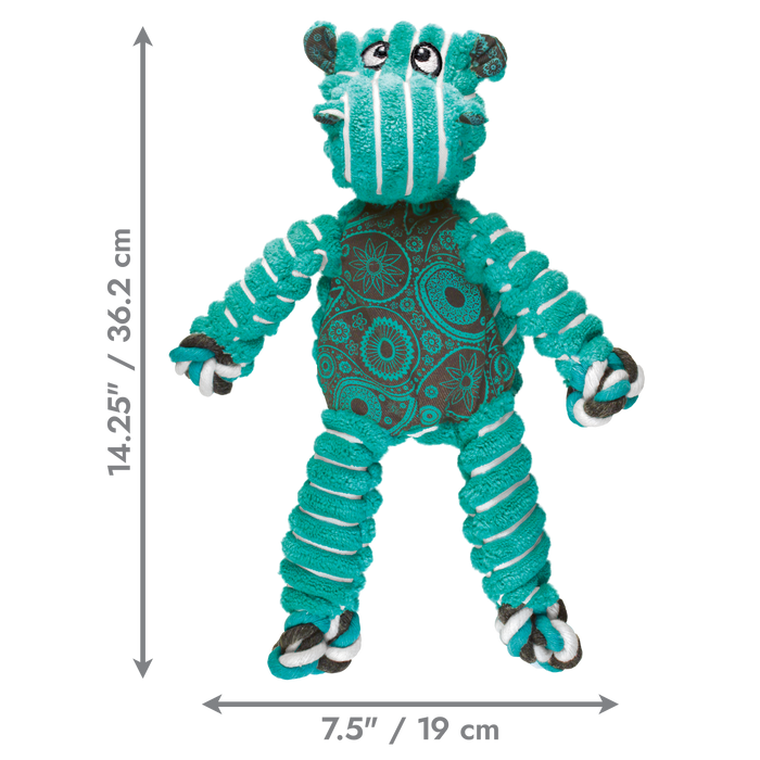 KONG Floppy Knots Hippo Dog Toy Green MD/LG - 3 - Image 5