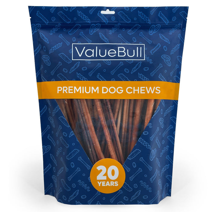 Value Pet Supplies ValueBull Bully Sticks for Small Dogs, Thin 12 Inch, 50 Count