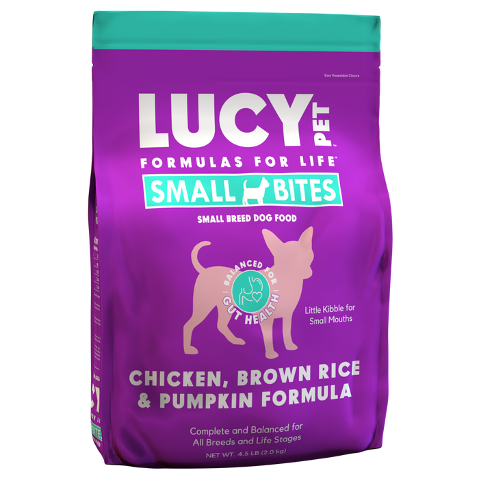Lucy Pet Products Small Bites LID Dry Dog Food Chicken, Brown Rice & Pumpkin 4.5lbs