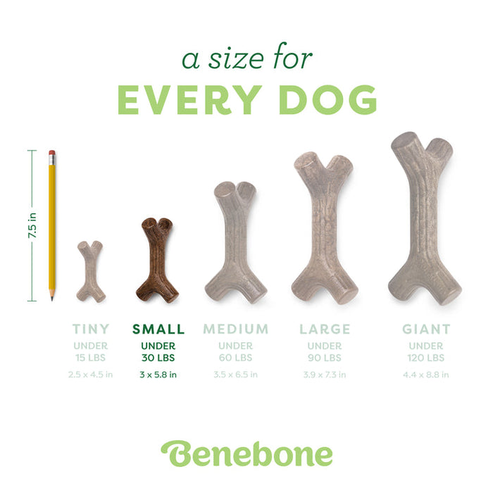 Benebone Stick Durable Dog Chew Toy Bacon SM