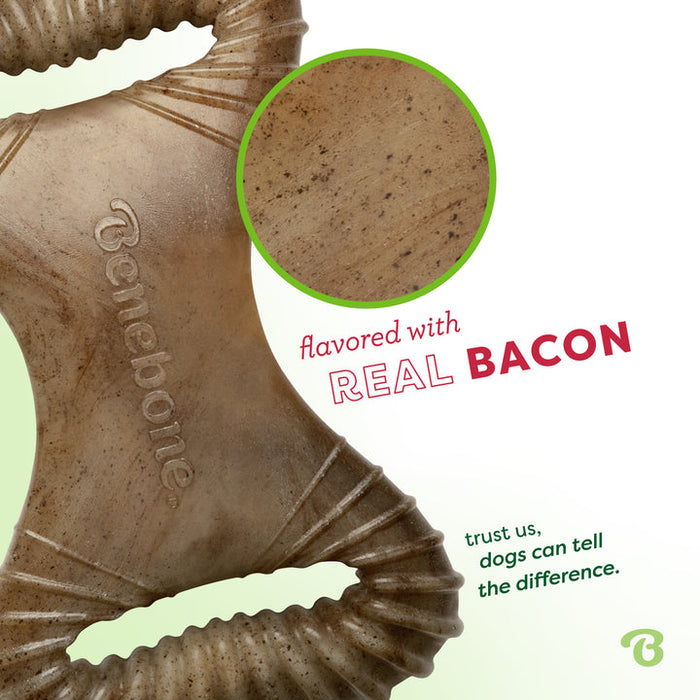 Benebone Dental Chew Durable Dog Chew Toy Bacon SM