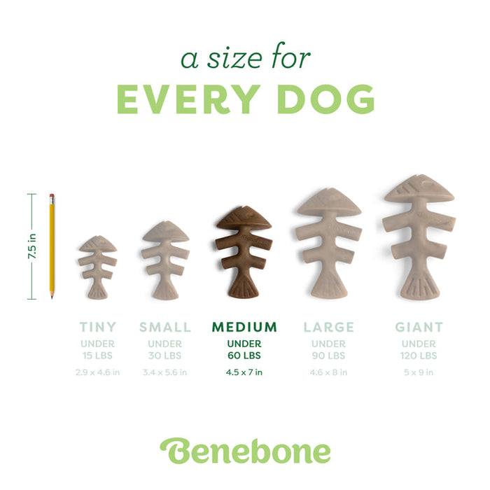 Benebone Fishbone Dog Chew Toy Salmon MD|30PK