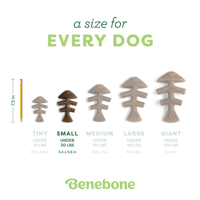 Benebone Fishbone Dog Chew Toy Salmon SM|30PK
