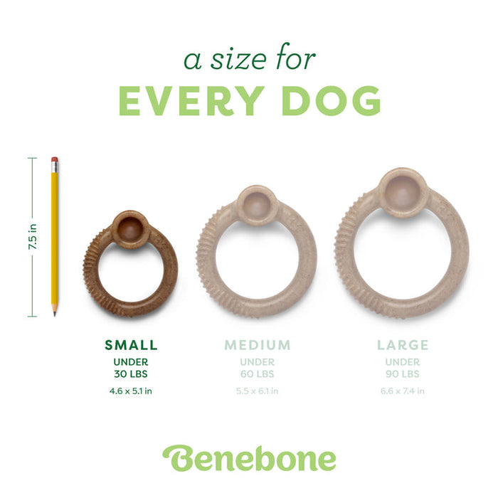 Benebone Ring Durable Dog Chew Toy Bacon LG| 20 PK