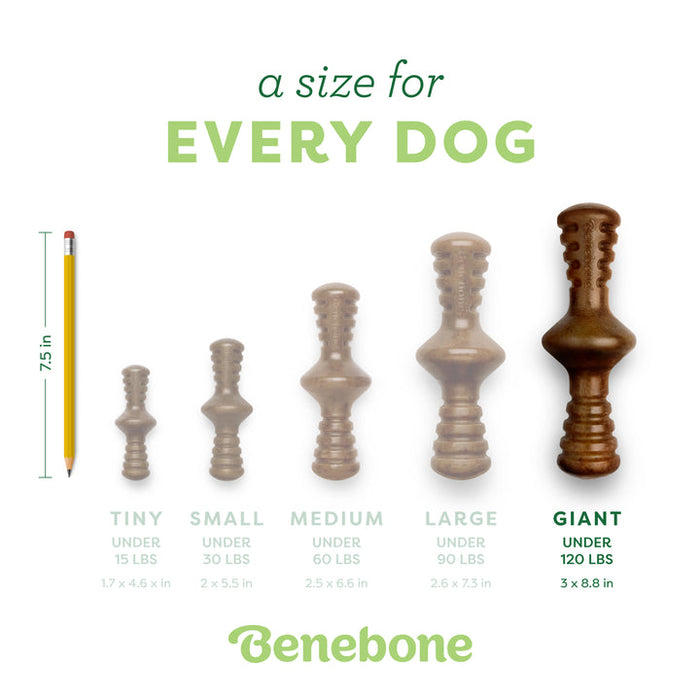 Benebone Zaggler Durable Dog Chew Toy Bacon Giant
