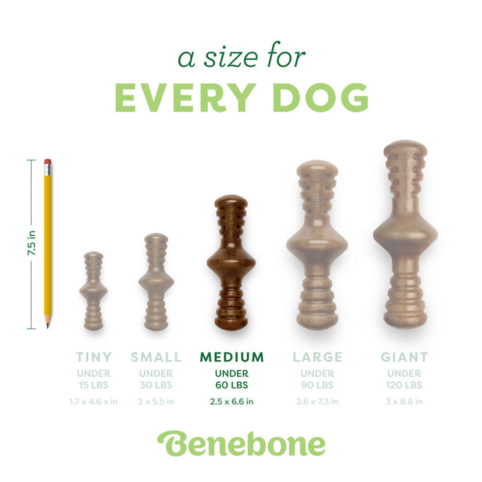 Benebone Zaggler Durable Dog Chew Toy Bacon MD